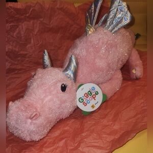 Target Giggle Scope Pink Dragon Plush with Silver Accents